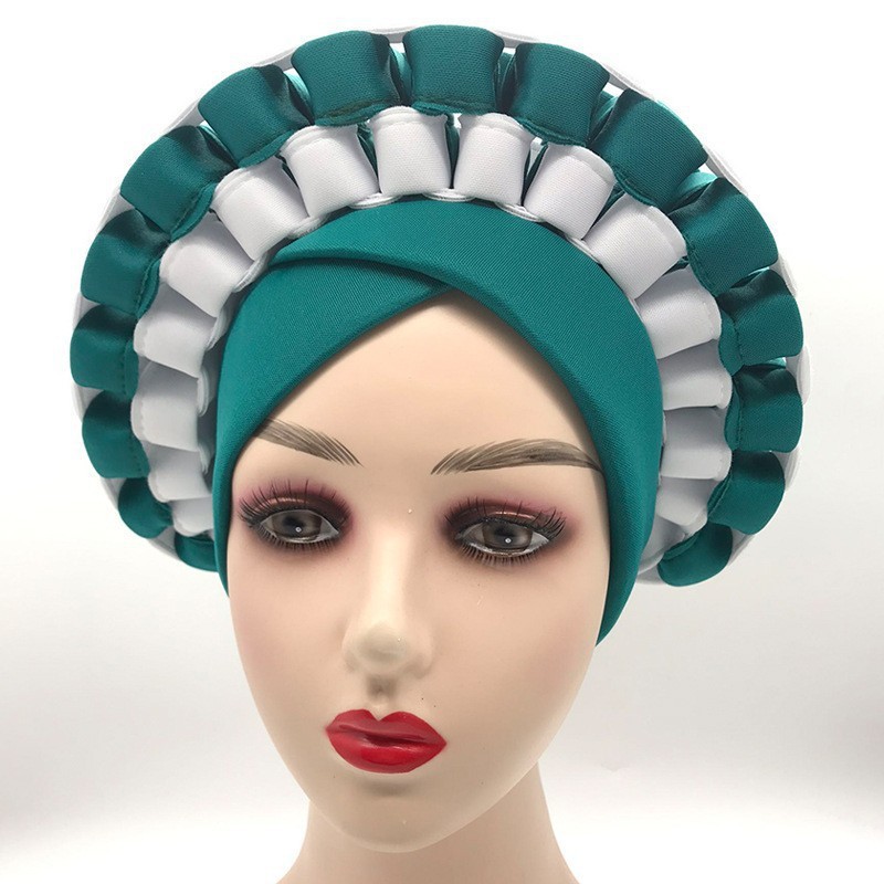 Turbans africains à la mode pour femmes, prêts à porter, couvre-chef Auto Gele, bandeau nigérian Aso Oke pour mariage traditionnel, 2022