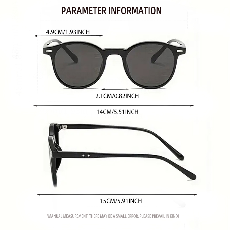 Lot de 2 lunettes, montures rondes classiques unisexes, tendance rétro, adaptées à un usage quotidien