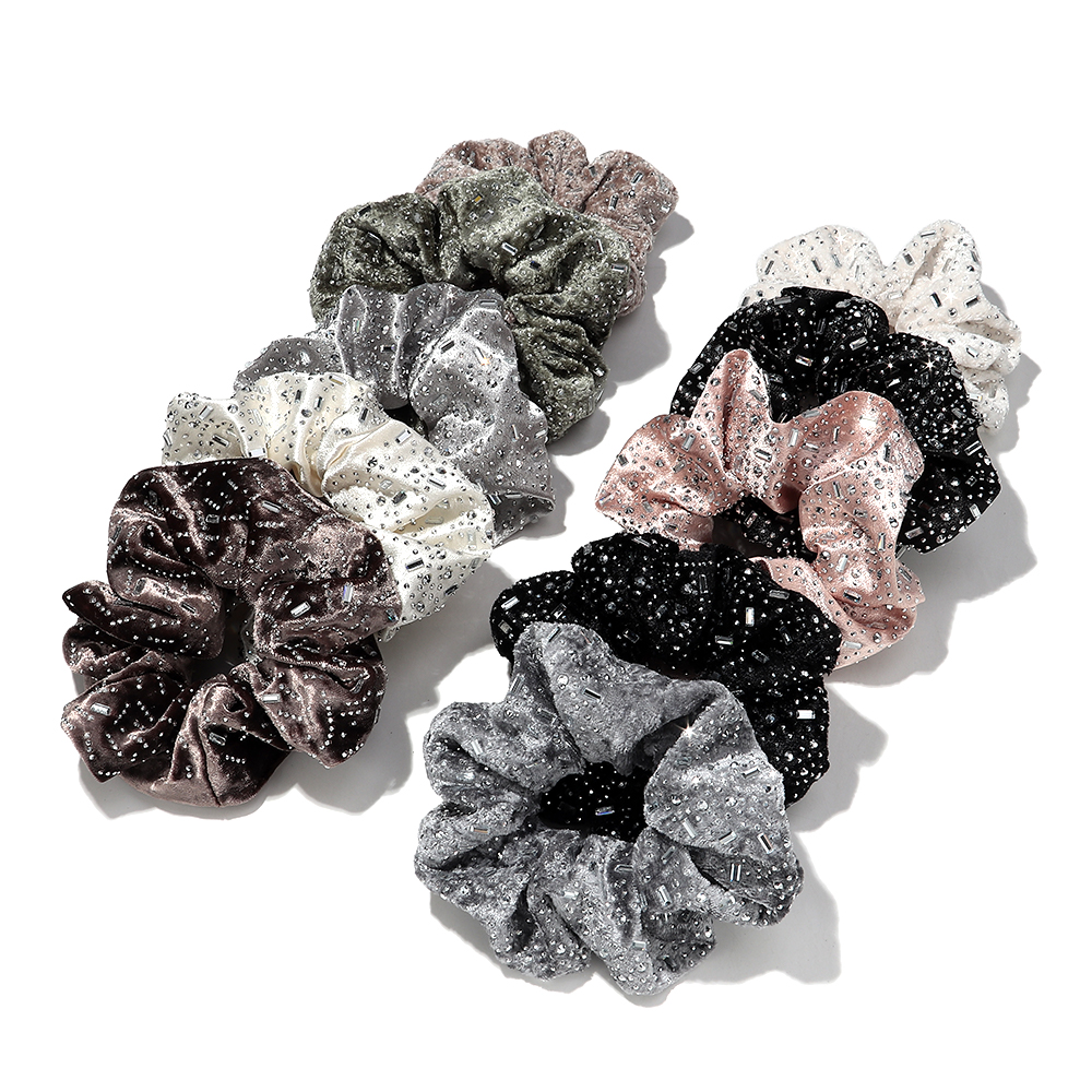 Mode luxe strass cheveux cravate larges bandeaux pour femmes élégant brillant élastique grande tête corde dame cheveux accessoires cadeaux