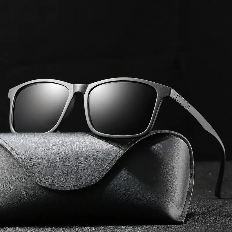 Lunettes de soleil polarisées de luxe pour hommes, monture carrée Vintage à la mode, ultra légère, pour la conduite et la pêche, UV400