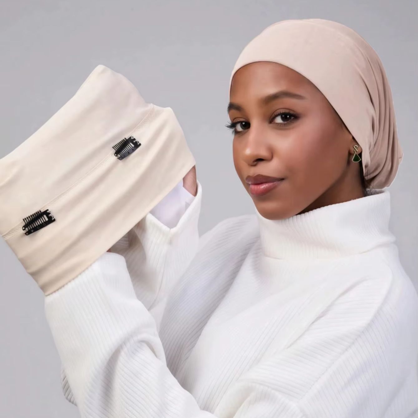 Ensemble de pinces de fixation pour bonnet intérieur musulman en modal, bonnet extensible, sous-voile doux islamique, bonnet, bandeau, turban tube pour femme ﻿