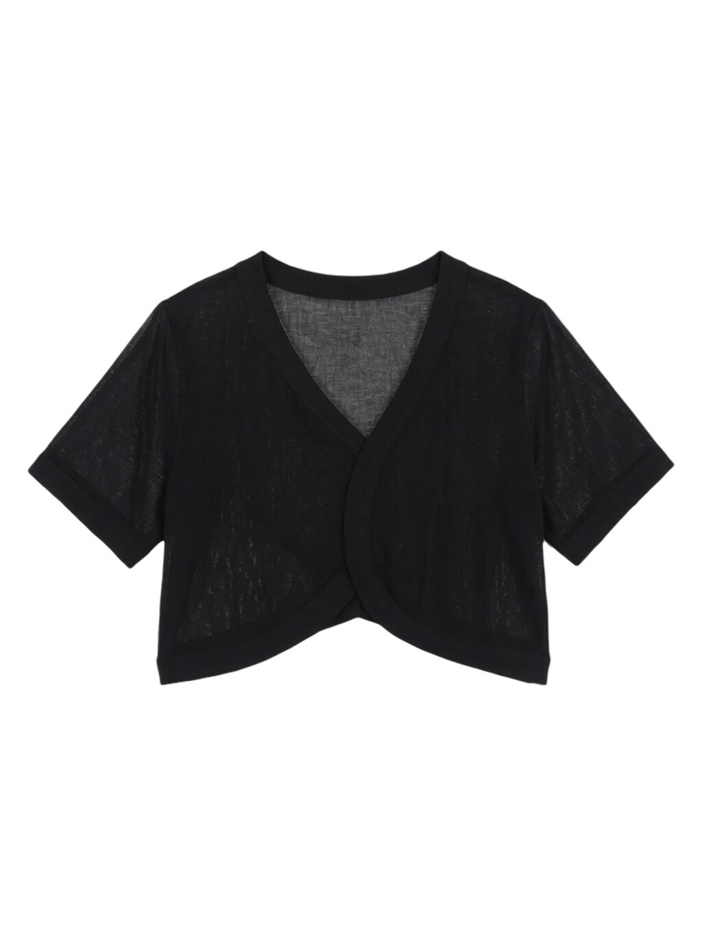 OupillJerseile-Cardigan d'été pour femmes, chemisiers courts, style coréen, col en v mignon, manteau noir BEmbed o femme basique