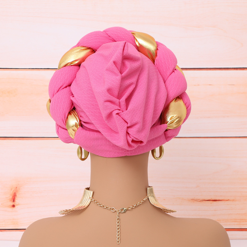 Turban Africain en Grande Tresse artificiel astique pour Femme, Bonnet de ix, Pièce de Sauna