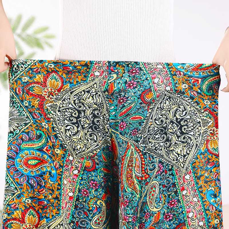 Jupe pantalon longue pour femme, grande taille, à la mode, imprimé floral, courte, classique, maison, décontractée, respirante, été 2023