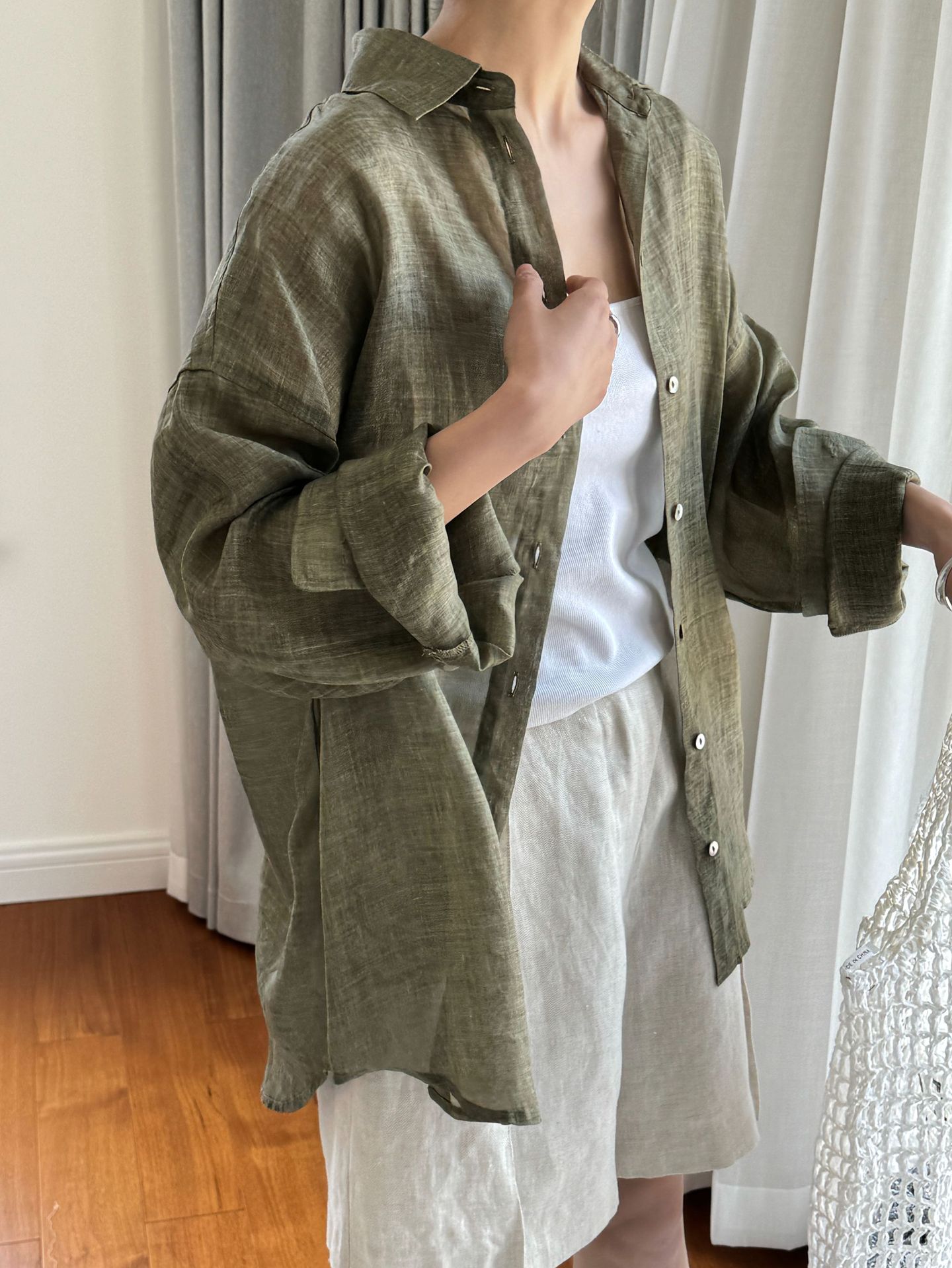 Chemise Ample à Manches sulfpour Femme, Décontractée, Couleur Unie, Revers, Printemps et Été