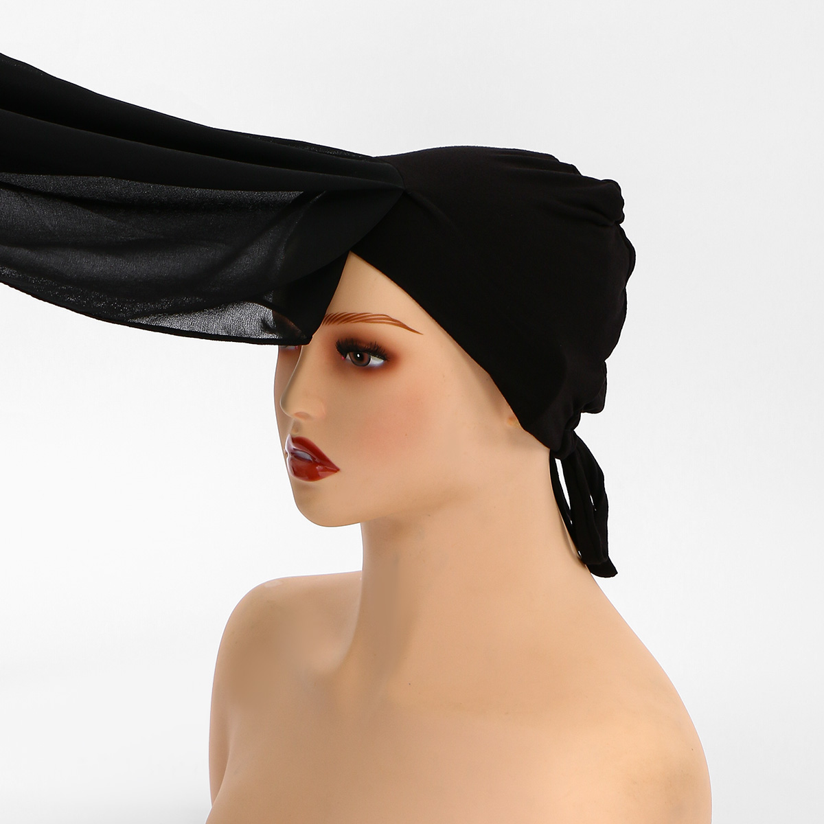 Hijab instantané en mousseline imprimée tendance avec bonnet intérieur en jersey, ensemble châle en mousseline prêt-à-porter pour femme musulmane, idéal pour l'Aïd
