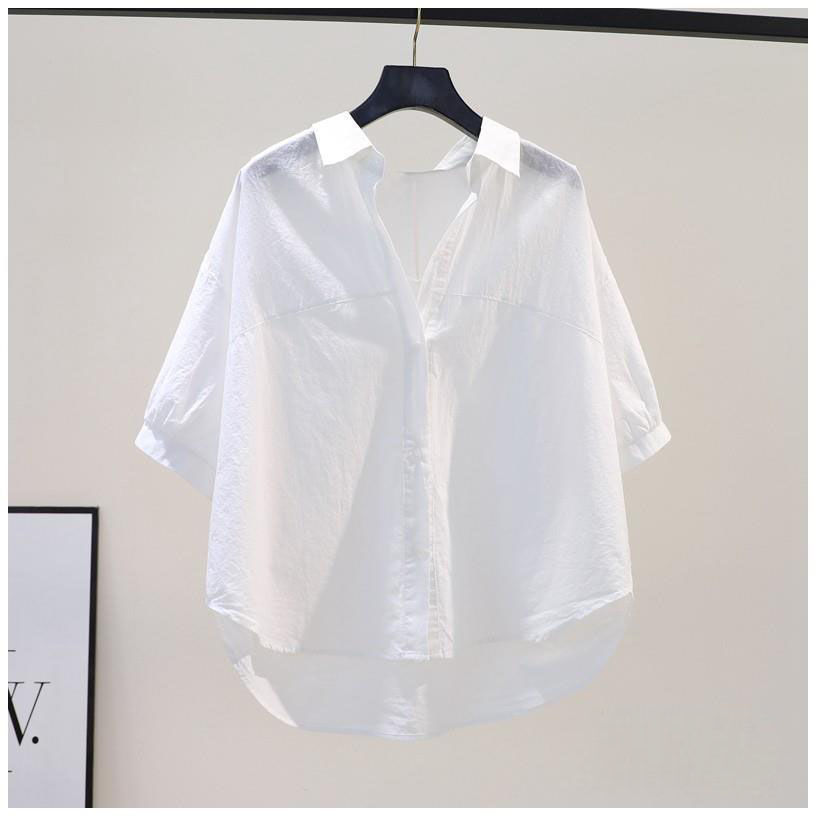 Chemisier boutonné monochromatique décontracté pour femmes, chemise basique, col polo, manches courtes, mode vintage, été, nouveau