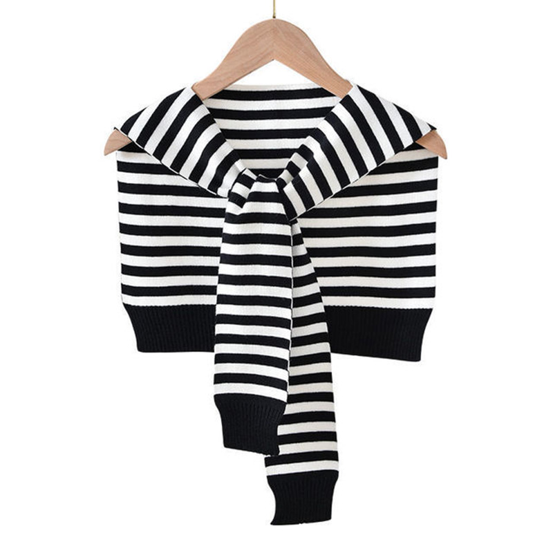 Écharpe en laine coréenne pour femme, chemisier à épaules, cape nouée, protège-cou, faux col, écharpe en cachemire, châle chaud, hiver, Q36