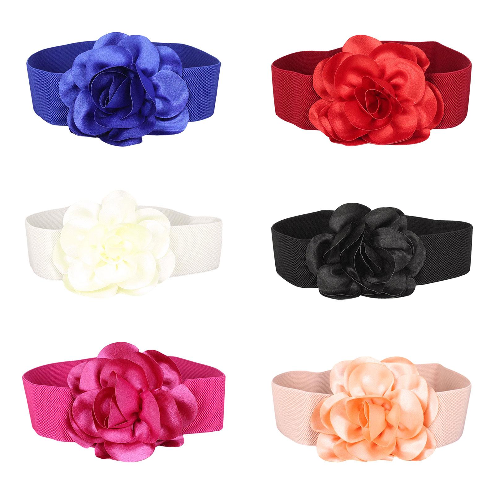 Ceinture large pour robe, taille élastique, grand ruban à fleurs, pour pull, robes, vêtements, chemises Maxi, accessoires
