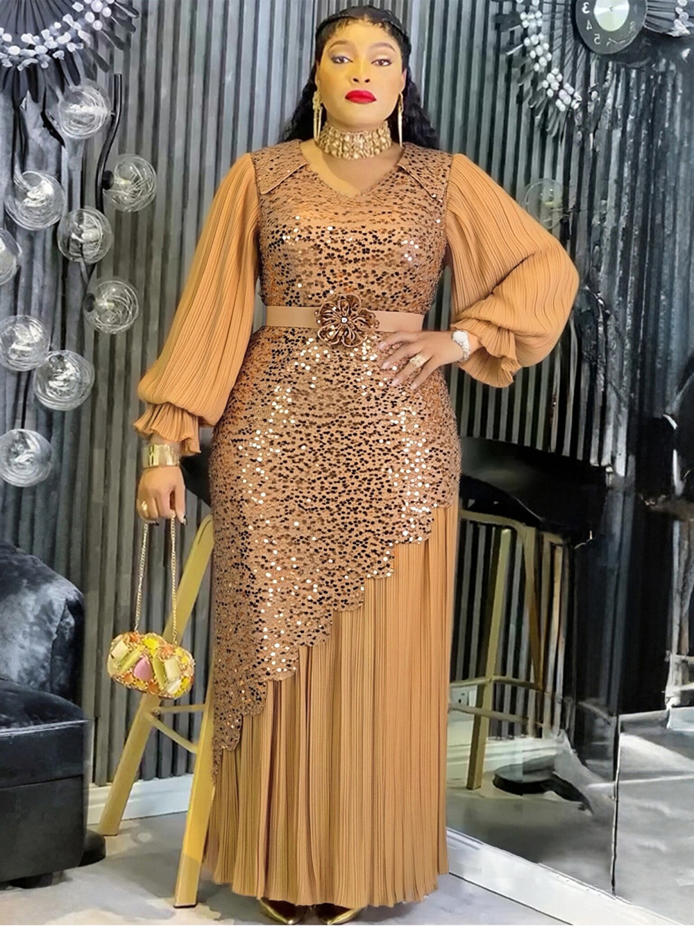 Robes longues en mousseline de soie pour femmes, style africain Dashiki, robe à paillettes, Abaya de Dubaï, robe de soirée de mariage, robe d'anniversaire, vêtements d'été 2026