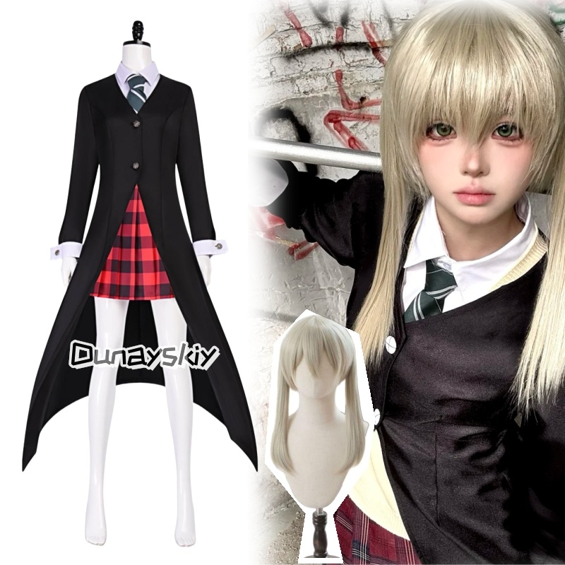 Anime Soul Maka Albarn Cosplay JK école mangeur mangeur Costume fille jupe uniforme perruque Halloween fête jeu de rôle tenue Maka Cos