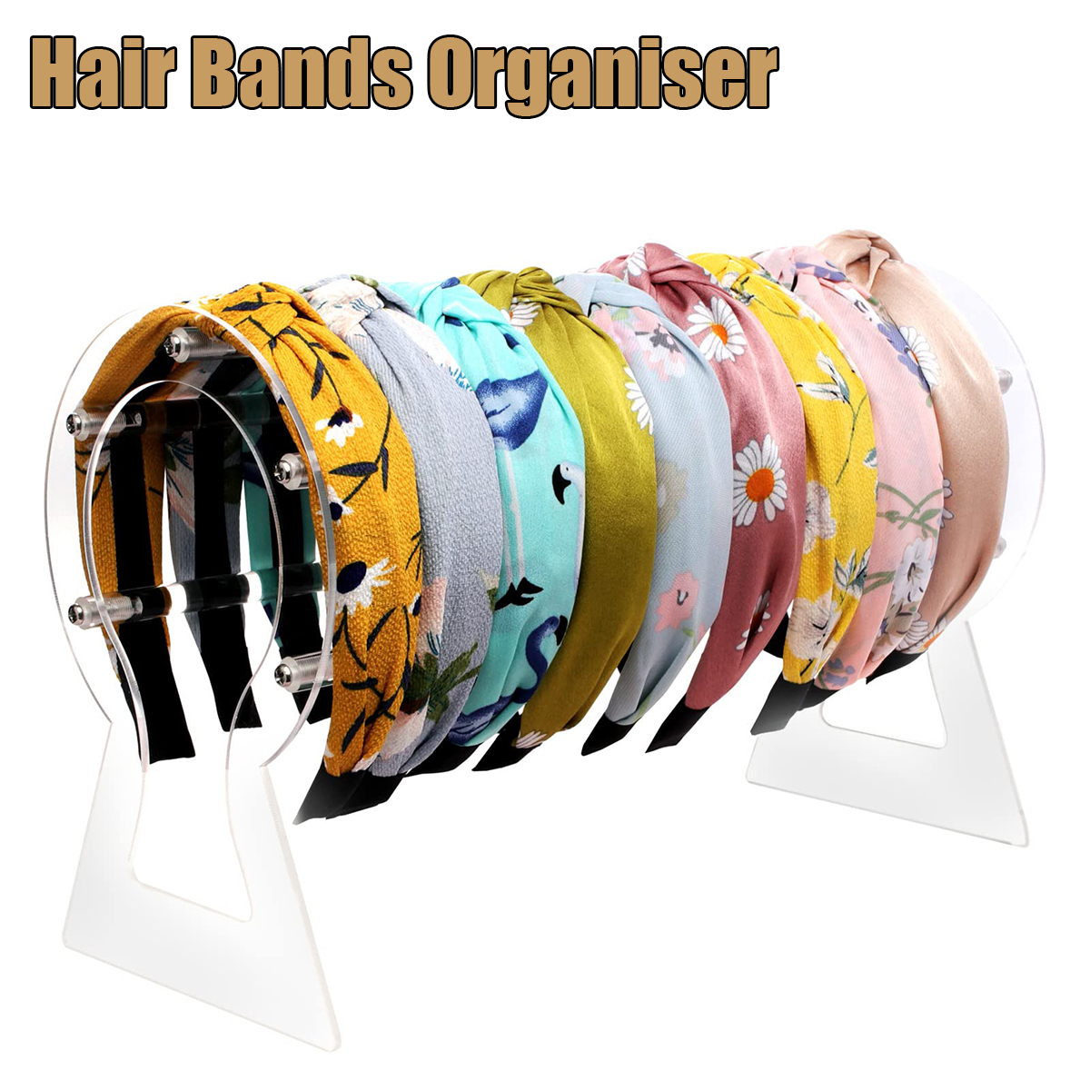 Support de bandeau en acrylique, supports permettant de gagner de l'espace, support d'accessoires pour cheveux Transparent détachable, organisateur d'affichage pour filles et femmes
