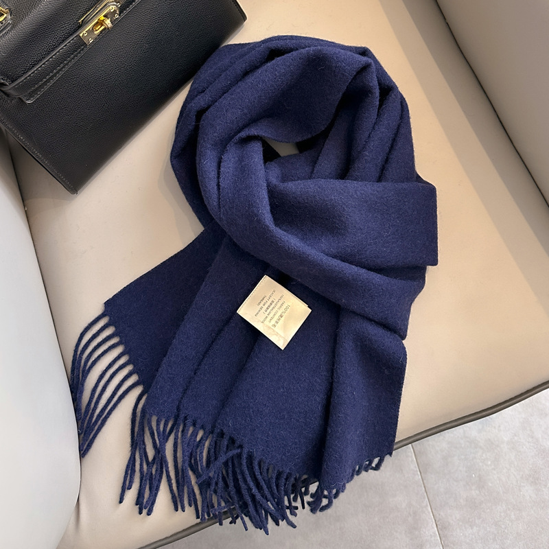 100% laine hiver écharpe pour femmes longue chaude cachemire foulards Hijab solide dame châle enveloppement femme Pashmina Bandana foulards nouveau