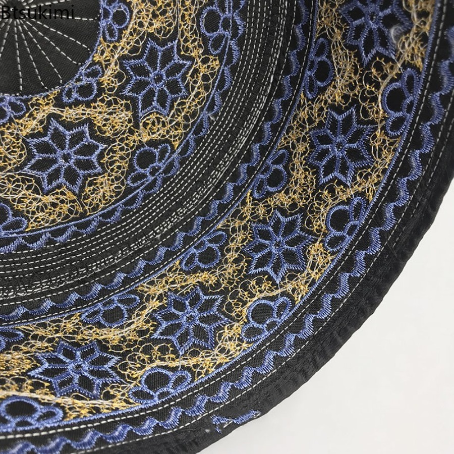 Chapeaux Turban brodés Vintage pour hommes, chapeau de prière islamique respirant, Eid Ramadan, Hijabs, casquettes de Style ethnique, chapeaux arabes sains
