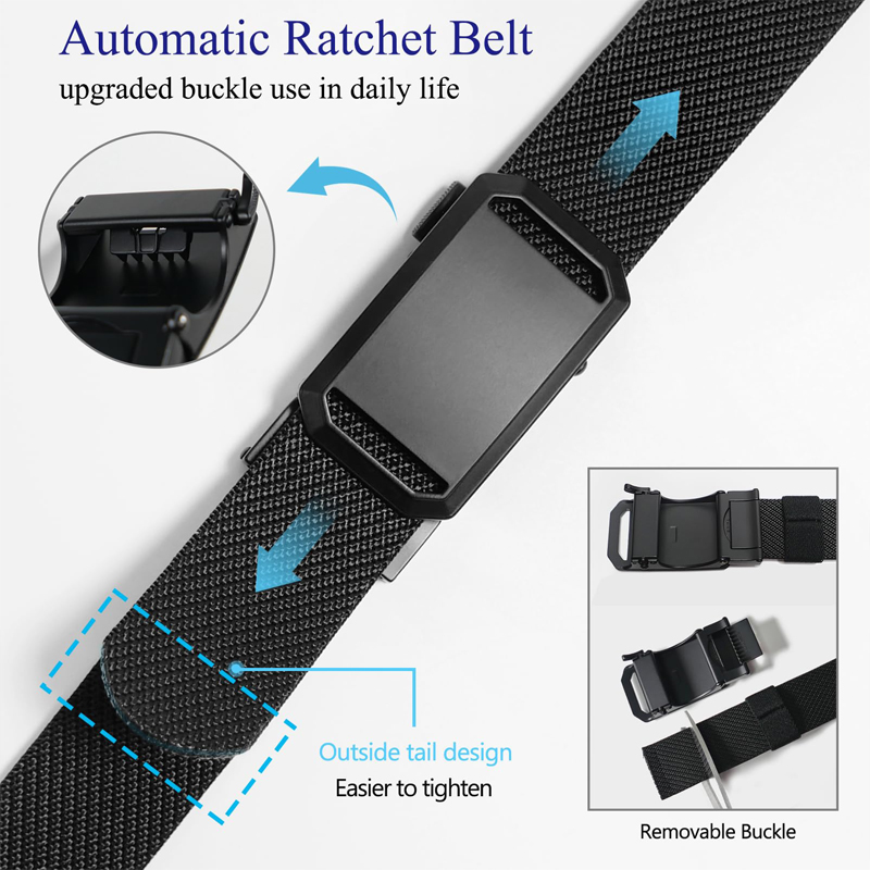 Ceinture tactique en toile pour homme avec boucle automatique en métal, durable, décontractée, pour la chasse, l'aventure, l'entraînement, les jeans et les pantalons