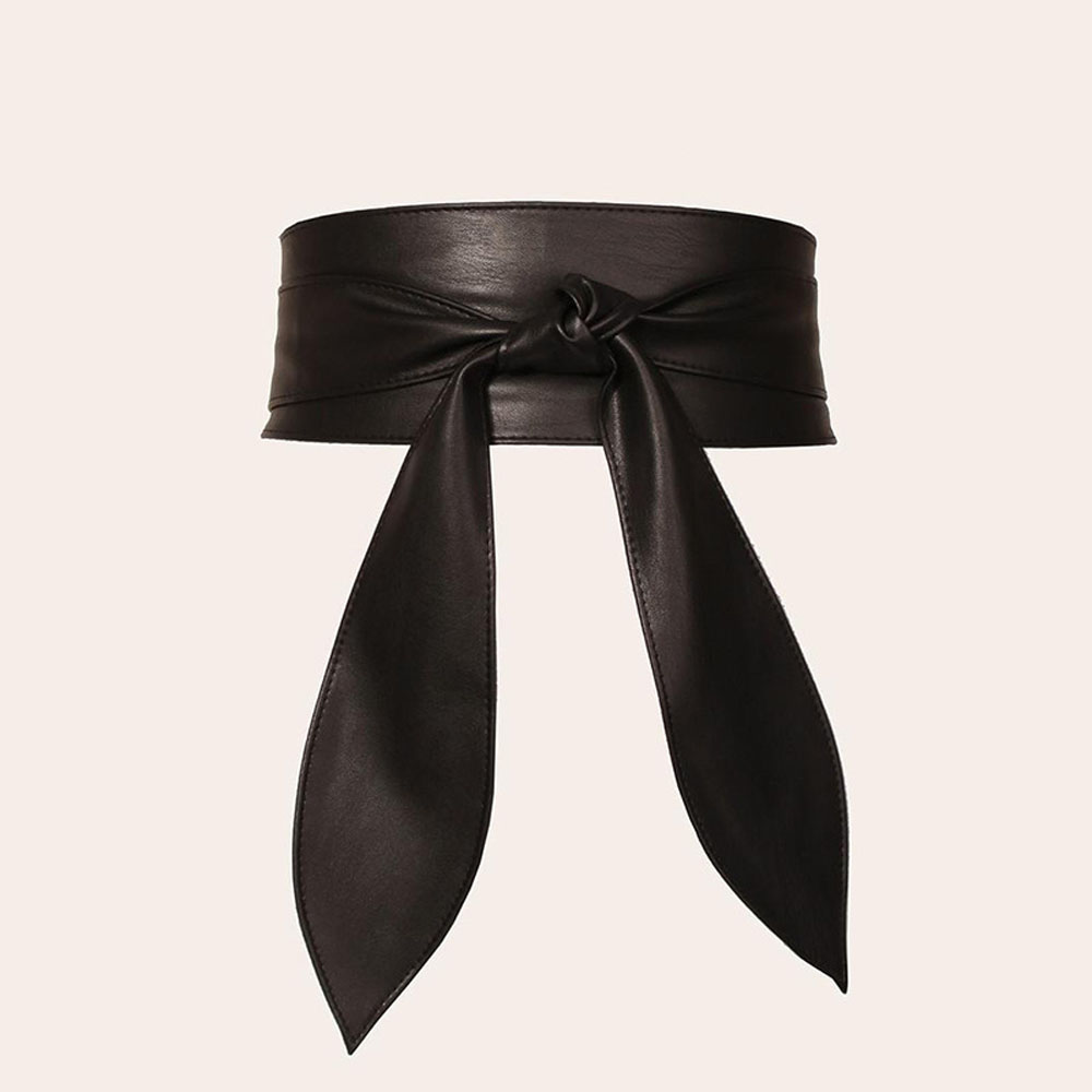 Ceinture Obi large pour femme en cuir PU souple, à nouer, ceinture corset à nouer autour de la taille, ceinture de luxe à nœud pour robes