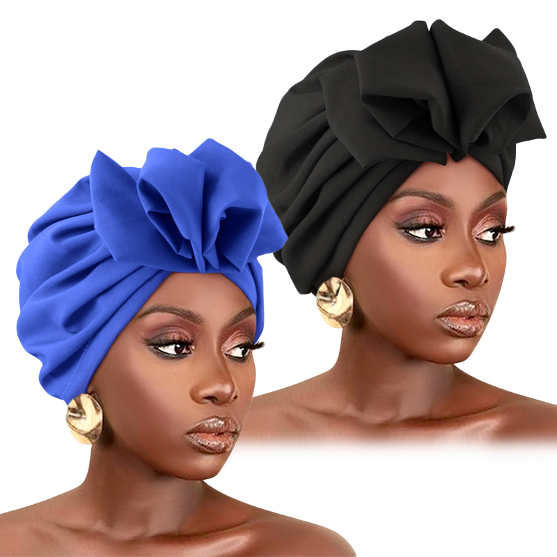 2 pièces Nouveaux turbans pour femmes musulmanes, bonnets hijab, casquettes indiennes, foulards, bandeaux élastiques, bonnets, accessoires capillaires pour femmes et filles