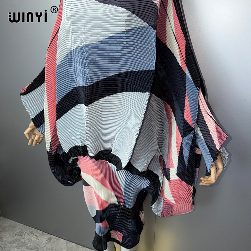 Robe ample plissée élastique WINYI Africa, robe de plage, kaftan, abaya, robe de soirée de luxe Dubaï, robe de soirée, abaya pour femme musulmane