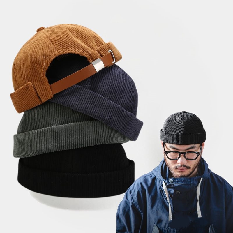 Casquette sans bords en velours côtelé pour hommes et femmes, chapeau de propriétaire réglable, bonnet rétro Docker, unisexe, Hip Hop, Streetwear, dôme, nouvelle collection