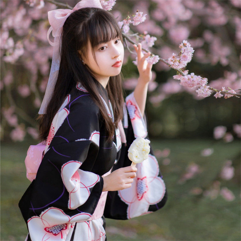 Robe de soirée Yukata pour femmes, Kimono, tendance nationale, Sexy, avec Obi, nouveauté, Costume de Cosplay japonais, Floral, taille unique