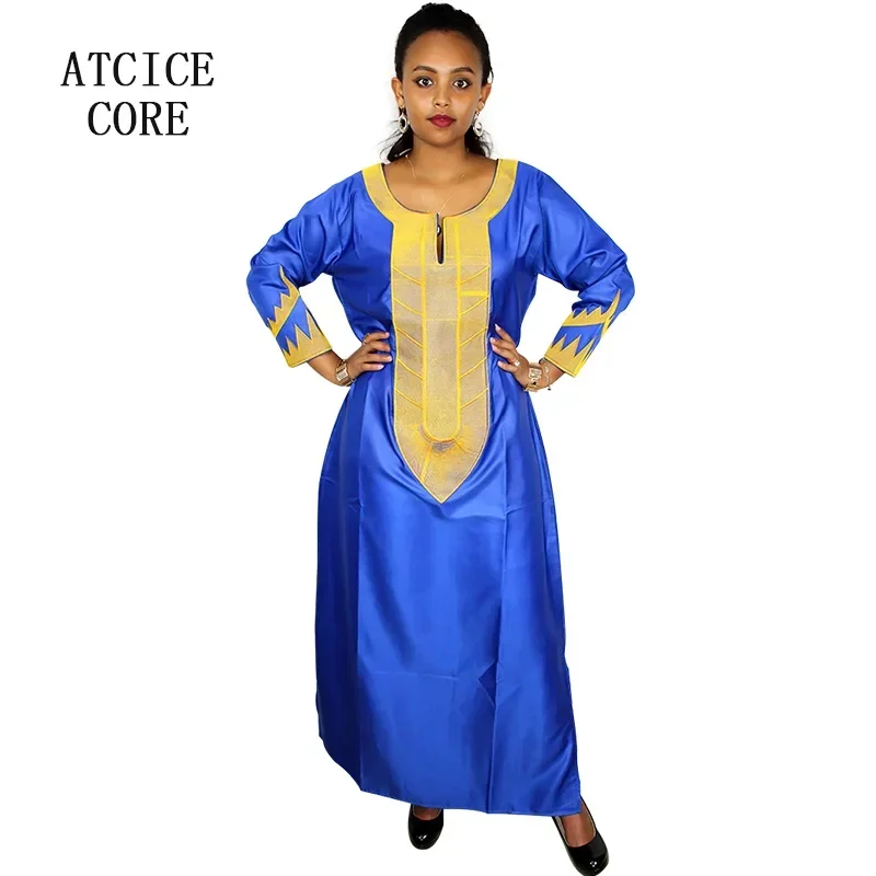 Robes africaines pour femme, matériau doux, Design brodé, robe longue sans écharpe