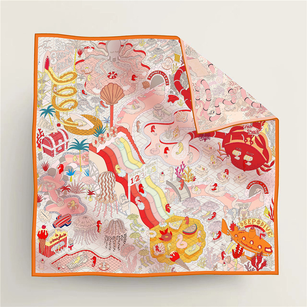 Foulard carré imprimé double face pour femmes, mode 90x90cm, Hijab, Bandana, Protection solaire de plage, châle enveloppant