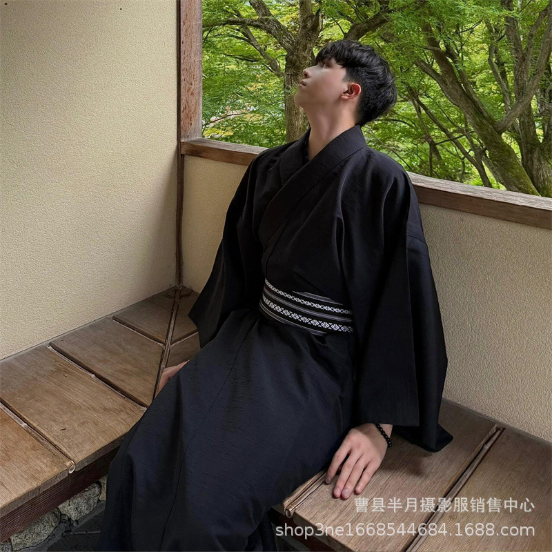 Kimono pour homme, Yukata japonais amélioré, tenue de cuisine japonaise, style samouraï, pour la photographie japonaise