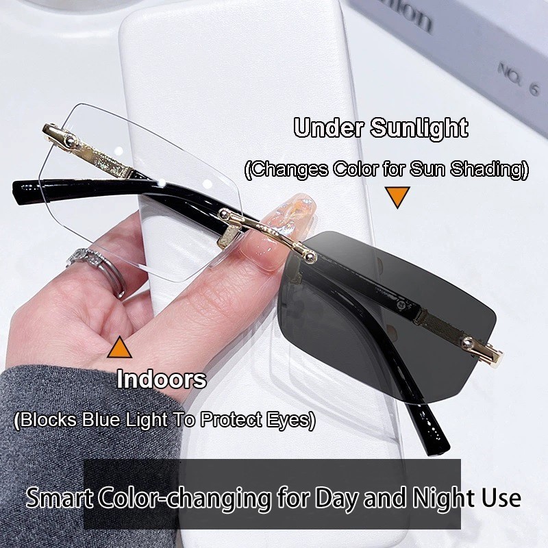 Lunettes de soleil photochromiques tendance pour hommes et femmes, verres intelligents à changement de couleur, protection solaire, anti-lumière bleue, utilisation jour et nuit