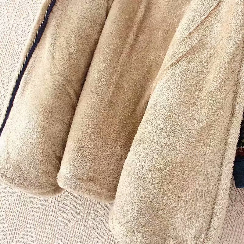 Nouveau aux femmes Jean Veste L'hiver Mode Chaud Épaissir Plus Velours Coton Parkas Manteau Lâche Encapuchonné Longue Hauts Manteau Vêtements d'extérieur Femelle