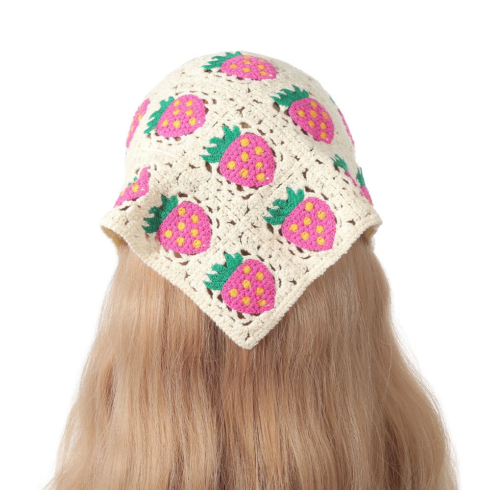 Vintage tissage tricot fleur Triangle foulard bandeaux élastiques bandes de cheveux femmes fille cheveux écharpe cheveux accessoires mode