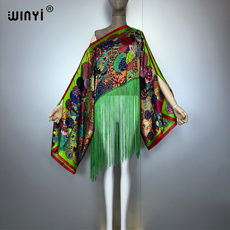 WINYI mode gland imprimé robe ample plage couverture élégante mode maxi caftan vacances d'été africain wamen robe de soirée