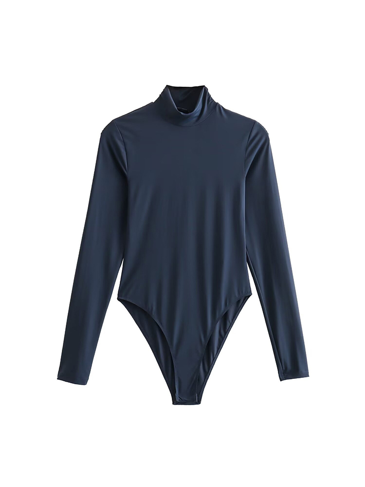 Combinaison à col roulé pour femme, haut à manches longues, costume de batterie décontracté, collants, vêtements extensibles confortables, mode