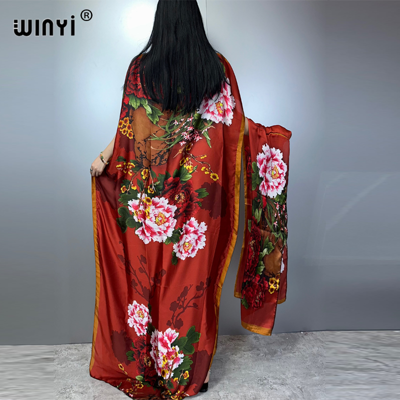 WINYI Robe traditionnelle africaine musulmane pour femme, Abaya Dubaï, Kaftan de luxe, Robe de soirée élégante, Robe longue maxi, Tenue de plage