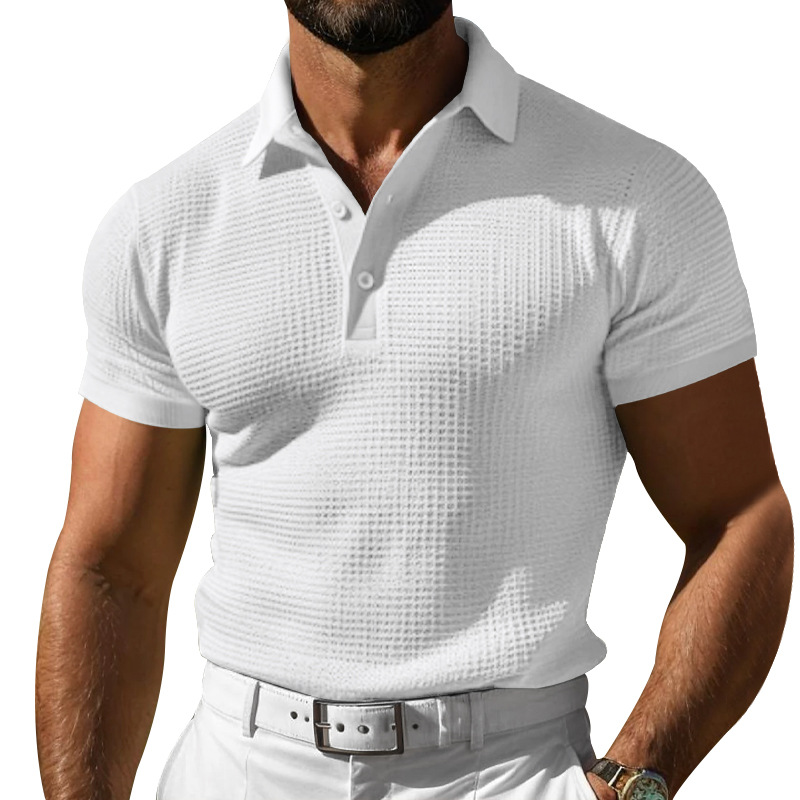 T-shirt Polo pour hommes, nouveau Style d'été, mode européenne et américaine, classique, confortable, respirant, gaufré, couleur unie