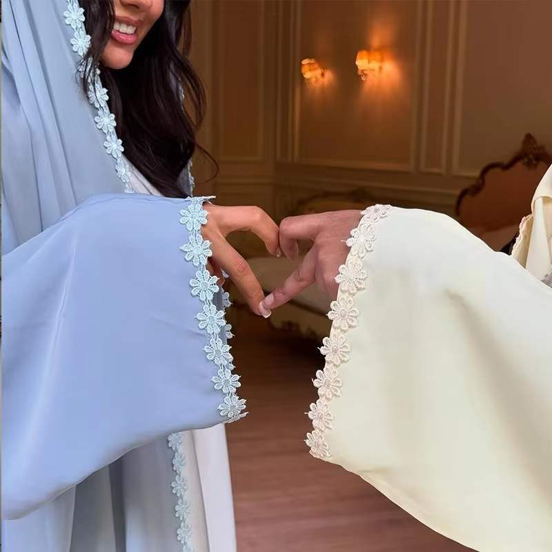 Abaya Femme, Robe en Dentelle pour l'Aïd, Jalabiya, Robes de Soirée Ramadan, Cardigan Musulman, Robe Marocaine, Abayas de Dubaï, Caftan, Khimar, Vestidos