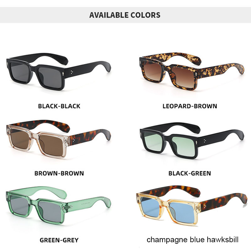 Lunettes de soleil simples et polyvalentes pour hommes et femmes, petit Rivet carré, conduite en plein air, Protection contre les ultraviolets, lunettes de soleil décontractées
