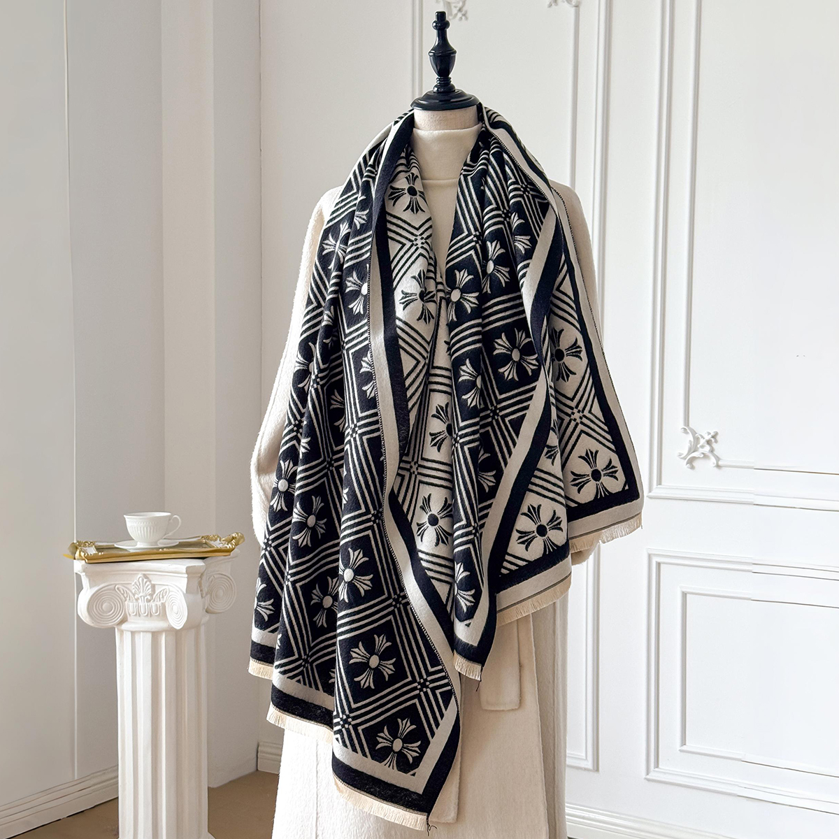 Écharpe chaude en cachemire pour femmes, couverture Pashmina de luxe, châle épais, foulard à la mode, Bufanda, Poncho, 2025