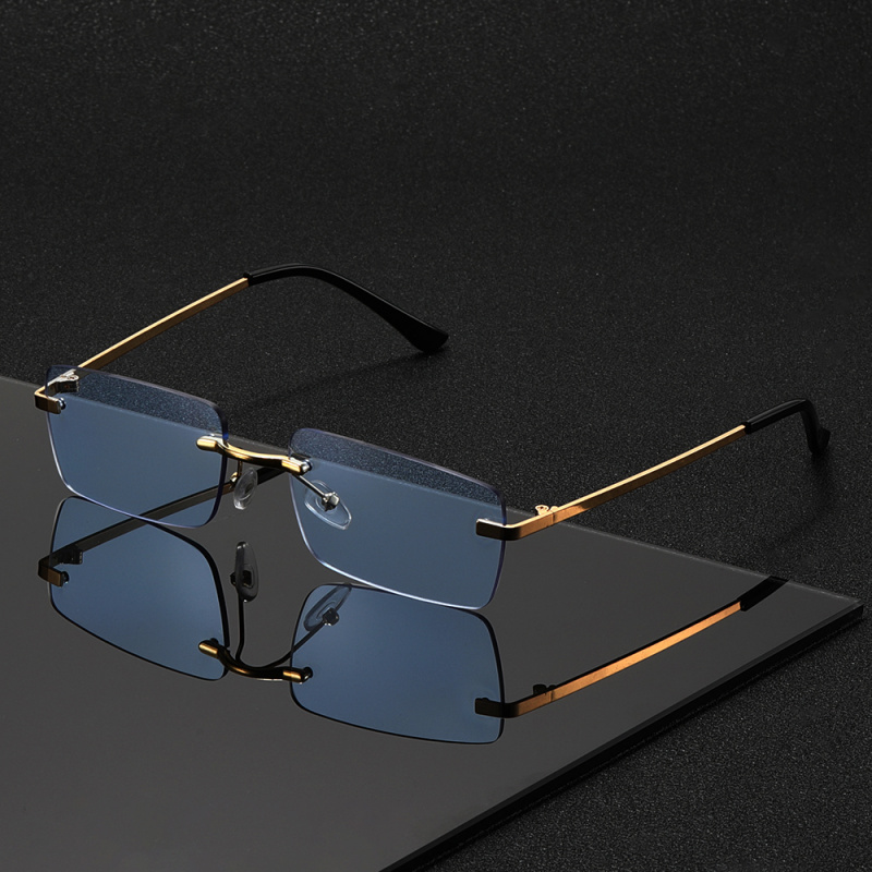 1 pièce, lunettes rectangulaires sans monture, monture petite et style exquis, lunettes rétro élégantes, adaptées aux hommes et aux femmes