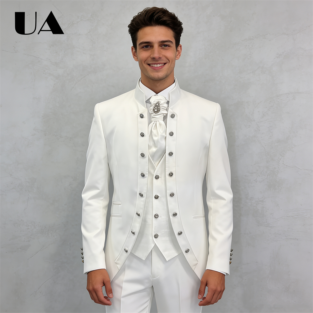 Costume formel 3 pièces pour hommes de Style Affrica (veste gilet pantalon) costume de mariage sur mesure pour le marié et le meilleur homme ULBYANRY