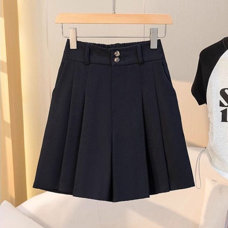 Femmes grande taille 2025 été taille haute a-ligne bouton Mini jupe coupe ample minceur