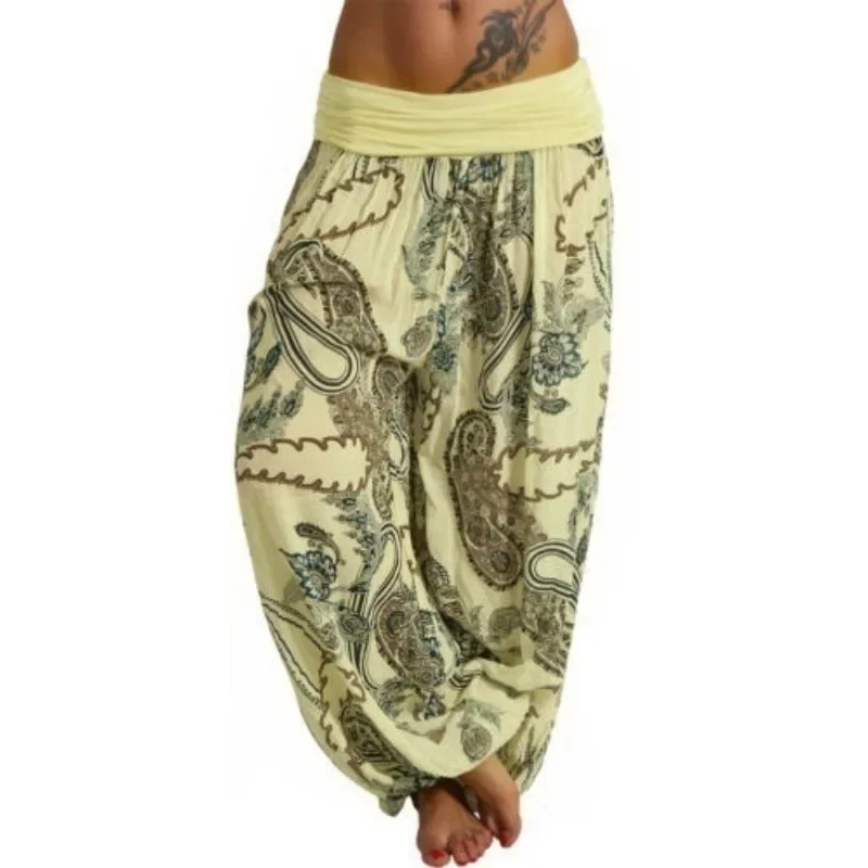 Pantalon large imprimé pour femme, pantalon long décontracté, à la mode et artistique, pantalon rétro Harlan, adt
