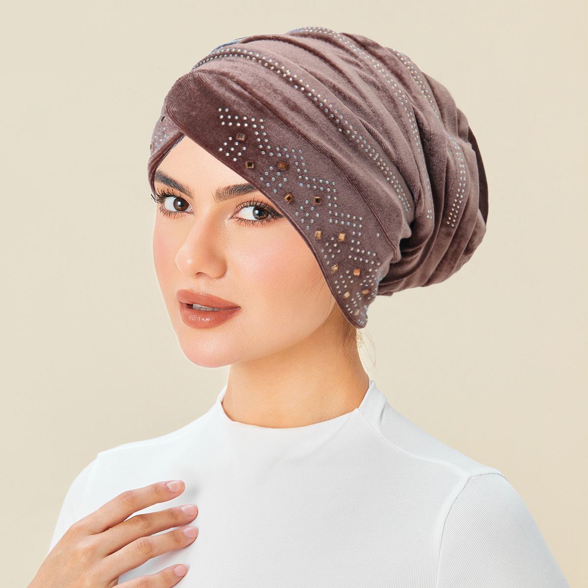 Nouveau Turban Brillant 2026 pour Femme, Bonnet à Strass, Bonnet Chimio, Foulard Musulman, Couvre-chef, Bandana