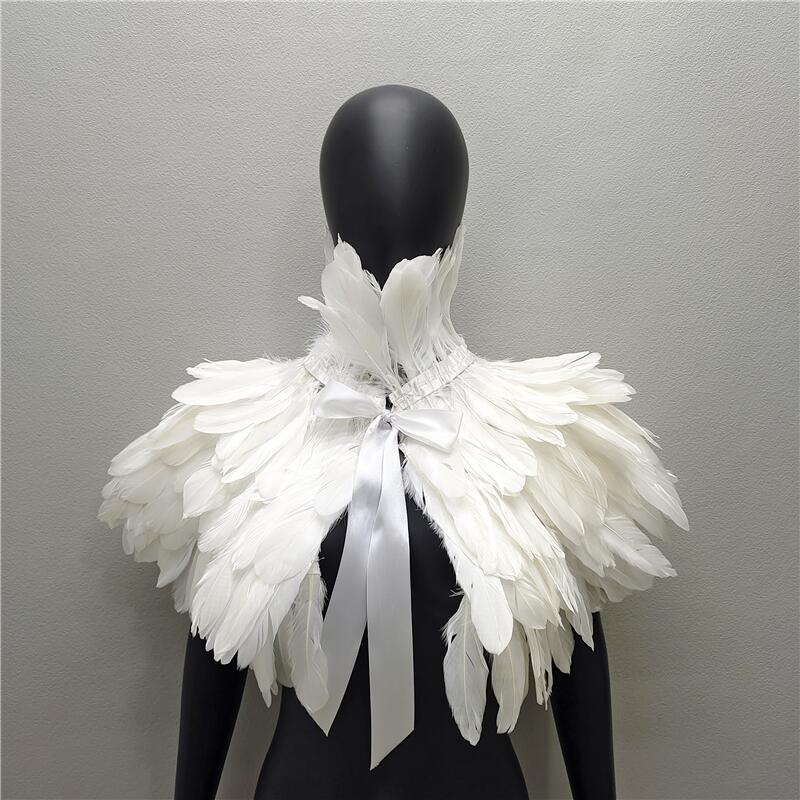 Dress Cape Halloween Wedding Party Shawl Scarf Women Neck Scarves Woman Gothic Style Turkey Shawls Feather