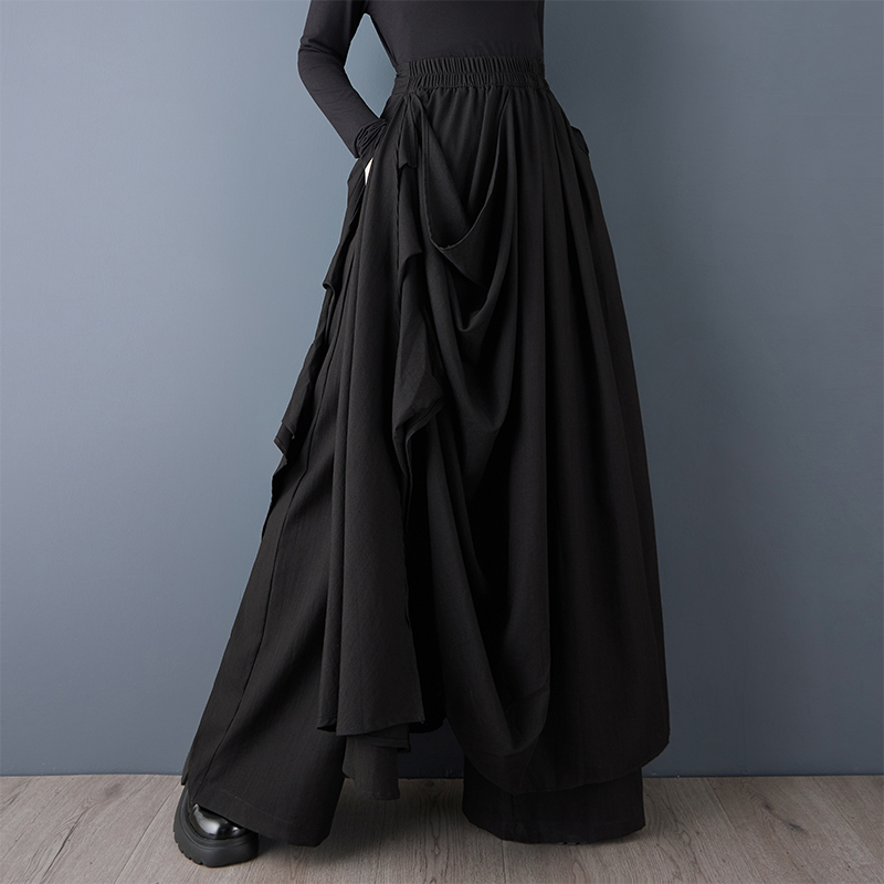 Noir taille haute surdimensionné vintage décontracté ample longue printemps automne vêtements pantalons à jambes larges pour femmes 2025 pantalon Streetwear