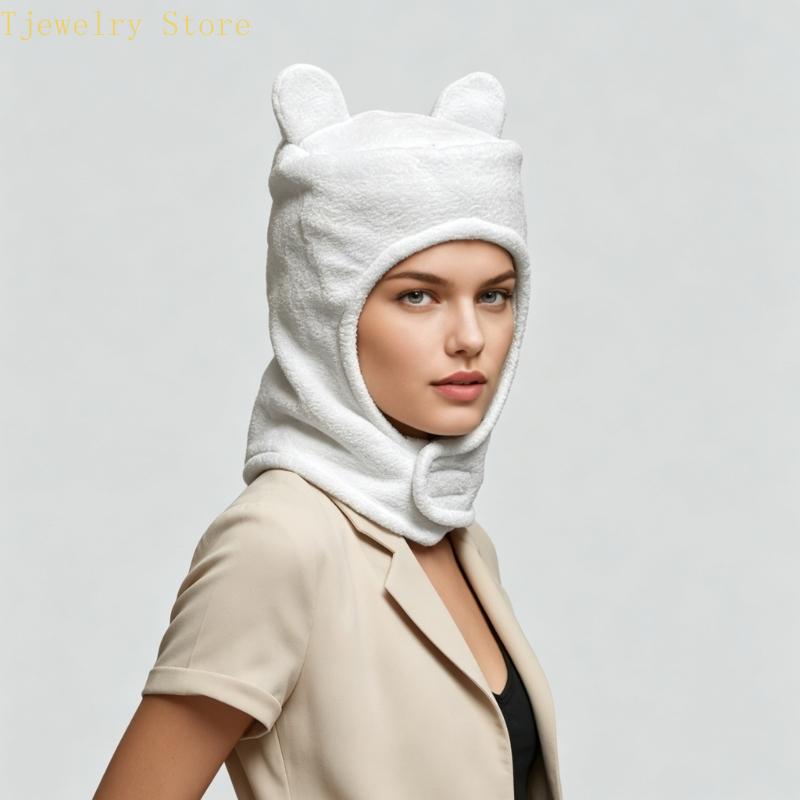 Casquette costume blanche pour adulte 634D, avec couverture douce, pour le cosplay les déplacements domicile-travail