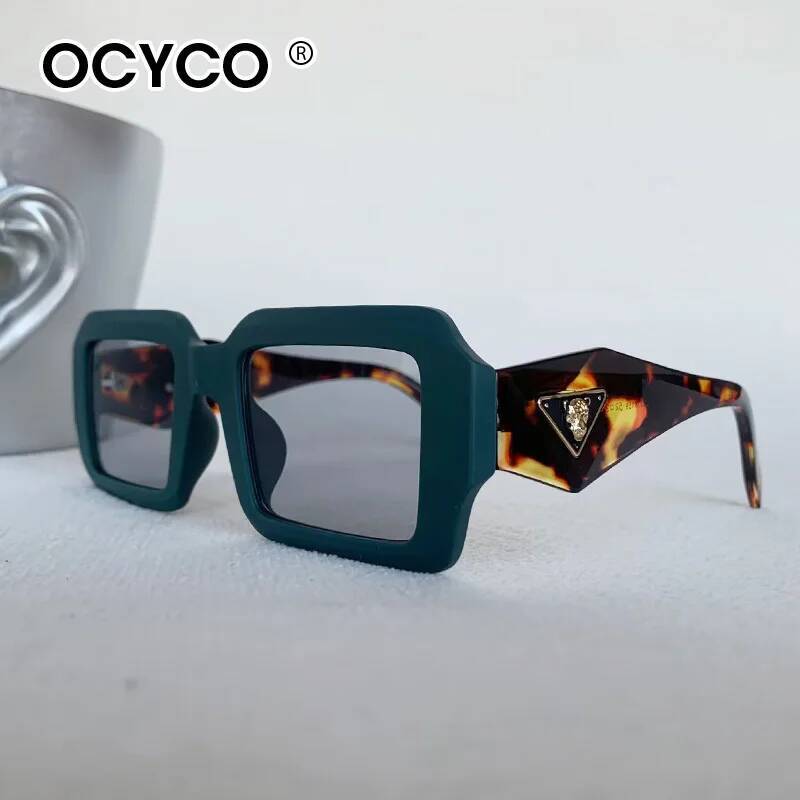 Lunettes de soleil carrées de marque de luxe pour hommes et femmes, mode extérieure, protection UV, Vintage, tête de léopard, Design