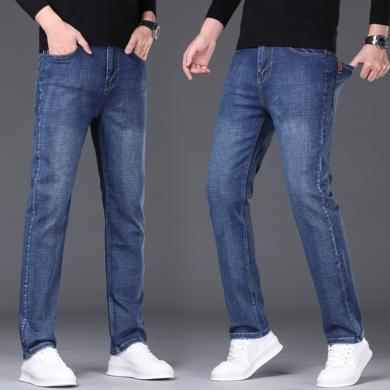 Nouveau Jean Homme 2026 – Style Classique Business Décontracté Extensible Slim – Pantalon en Denim de Marque pour Homme – Noir et Bleu
