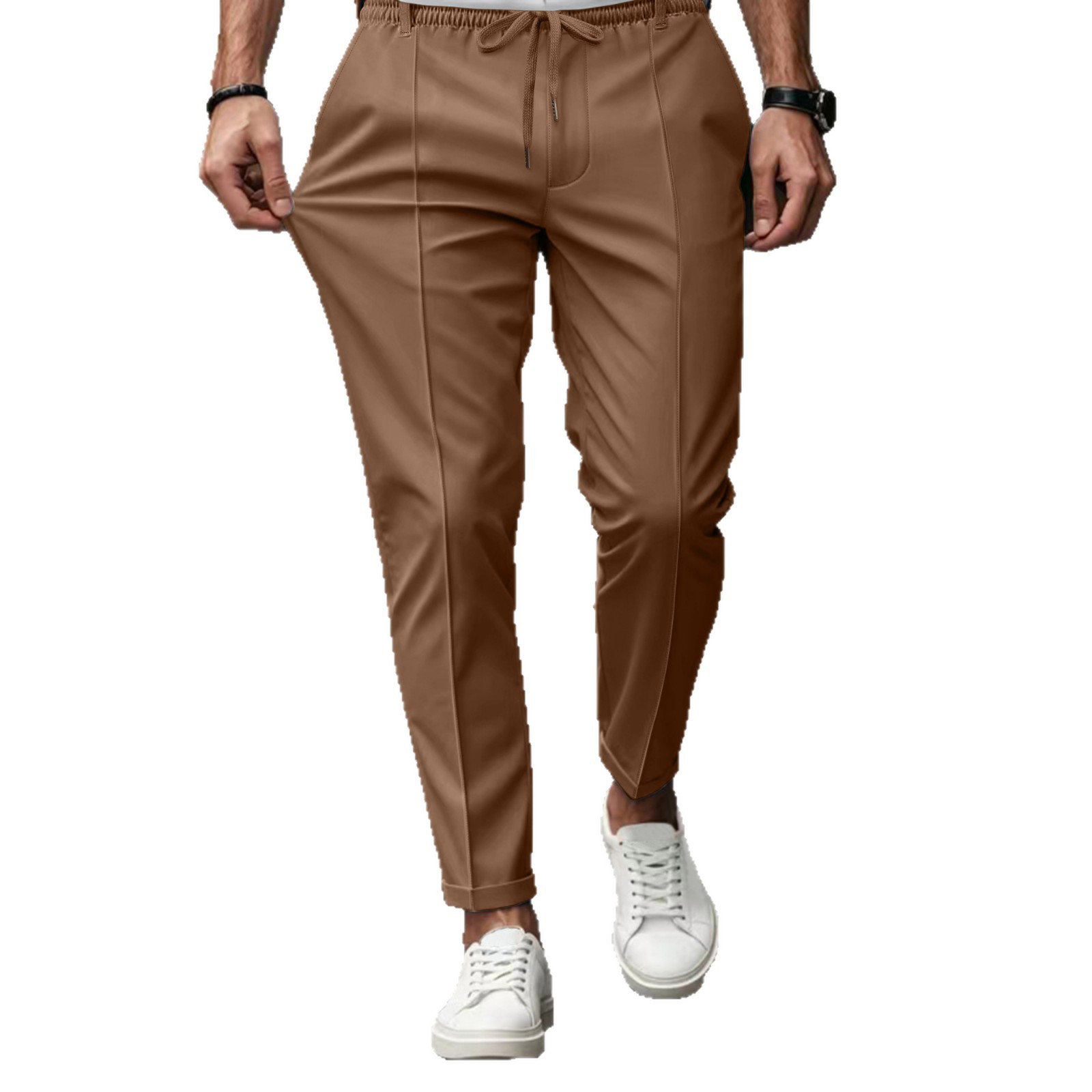 Pantalon de Costume Homme Formel Pantalon Stretch Slim Couleur Unie Décontracté Habillé Longueur Entière Nouvelle Collection Vêtements Homme
