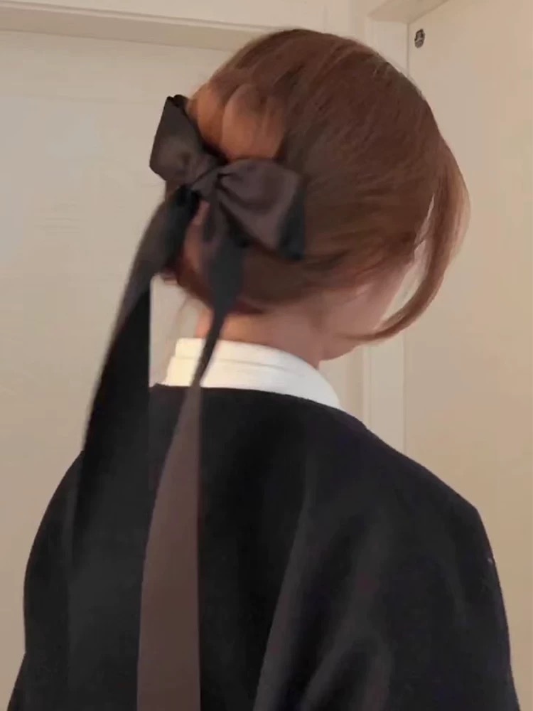 Pince à cheveux en ruban avec nœud doux pour filles, Barrettes à cheveux de Style français pour femmes, accessoires pour cheveux mignons