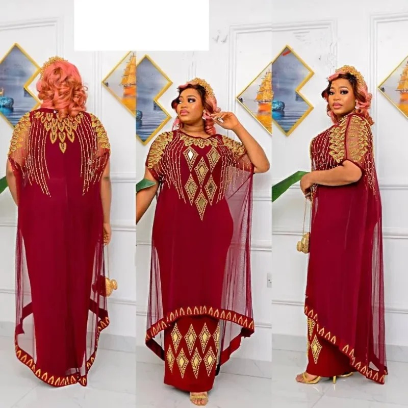 Robes de Soirée et de Mariage Personnalisées Grande Taille pour Femmes Africaines 2025 – Nouveaux Modèles Dashiki, Ankara, Broderie Bazin Riche